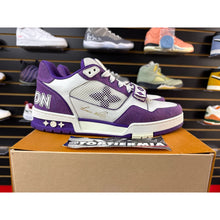 Load image into Gallery viewer, LOUIS VUITTON LV TRAINER MONOGRAM STRAP WHITE PURPLE SZ 8.5