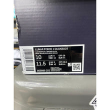 Load image into Gallery viewer, AIR FORCE 1 LUNAR DUCKBOOT ALE BROWN BLACK SZ 10