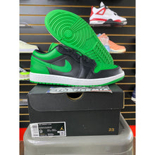 Load image into Gallery viewer, AIR JORDAN 1 LOW BLACK LUCKY GREEN SZ 9 BRAND NEW
