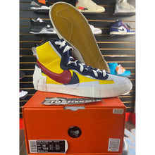 Load image into Gallery viewer, NIKE BLAZER MID SACAI MAIZE NAVY SZ 12
