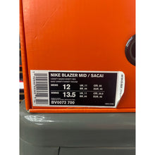 Load image into Gallery viewer, NIKE BLAZER MID SACAI MAIZE NAVY SZ 12