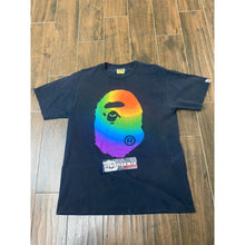 Load image into Gallery viewer, BAPE RAINBOW BIG HEAD APE TEE BLACK SZ XL