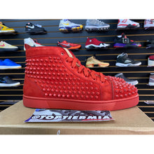 Load image into Gallery viewer, CHRISTIAN LOUBOUTIN RED SUEDE SPIKES sz 41 / 8