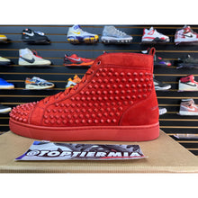 Load image into Gallery viewer, CHRISTIAN LOUBOUTIN RED SUEDE SPIKES sz 41 / 8