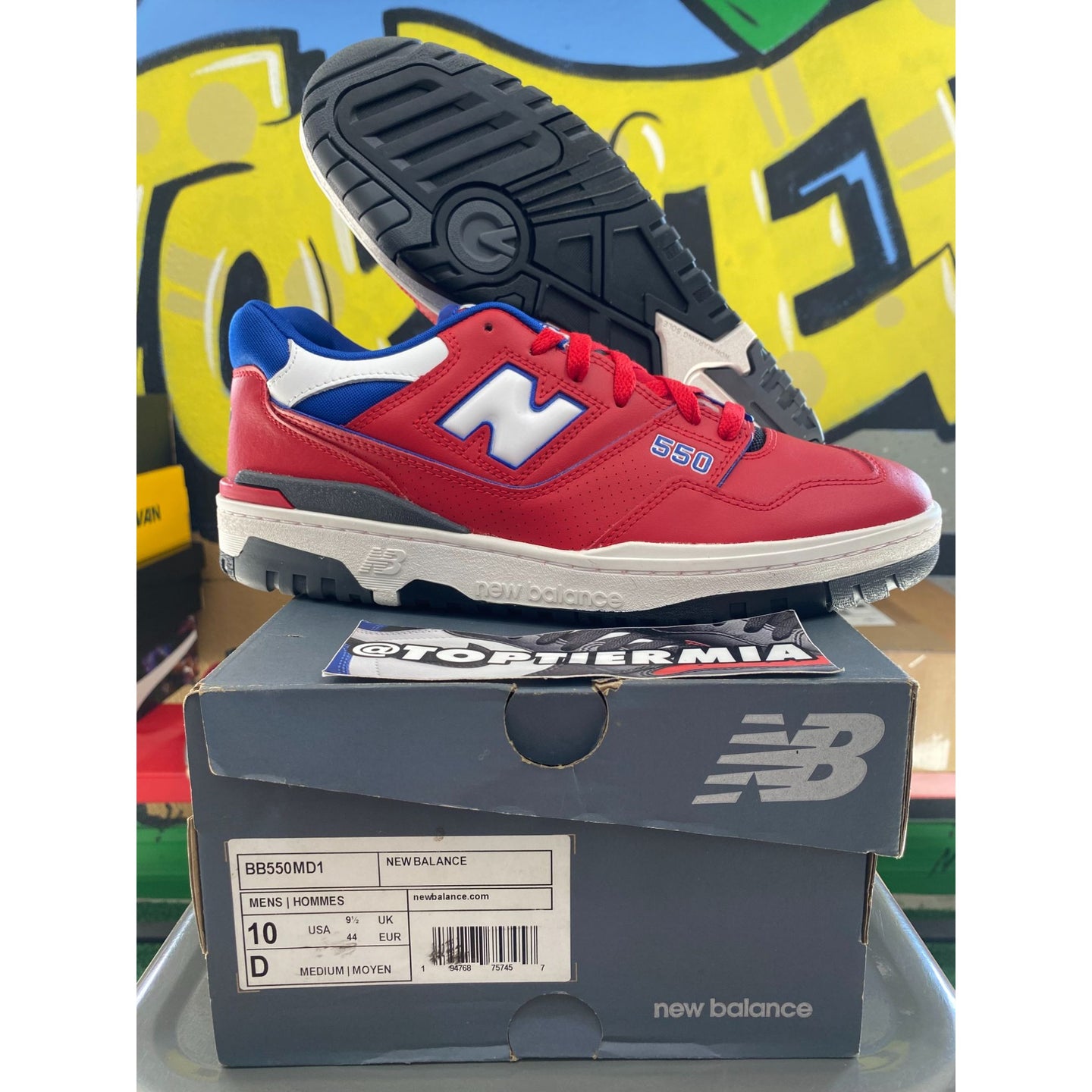 new balance 550 red blue 2021 sz 10 BRAND NEW