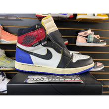 Load image into Gallery viewer, AJ 1 FRAGMENT X UNION LA VARSITY RED SPORT ROYAL SZ 10 BRAND NEW
