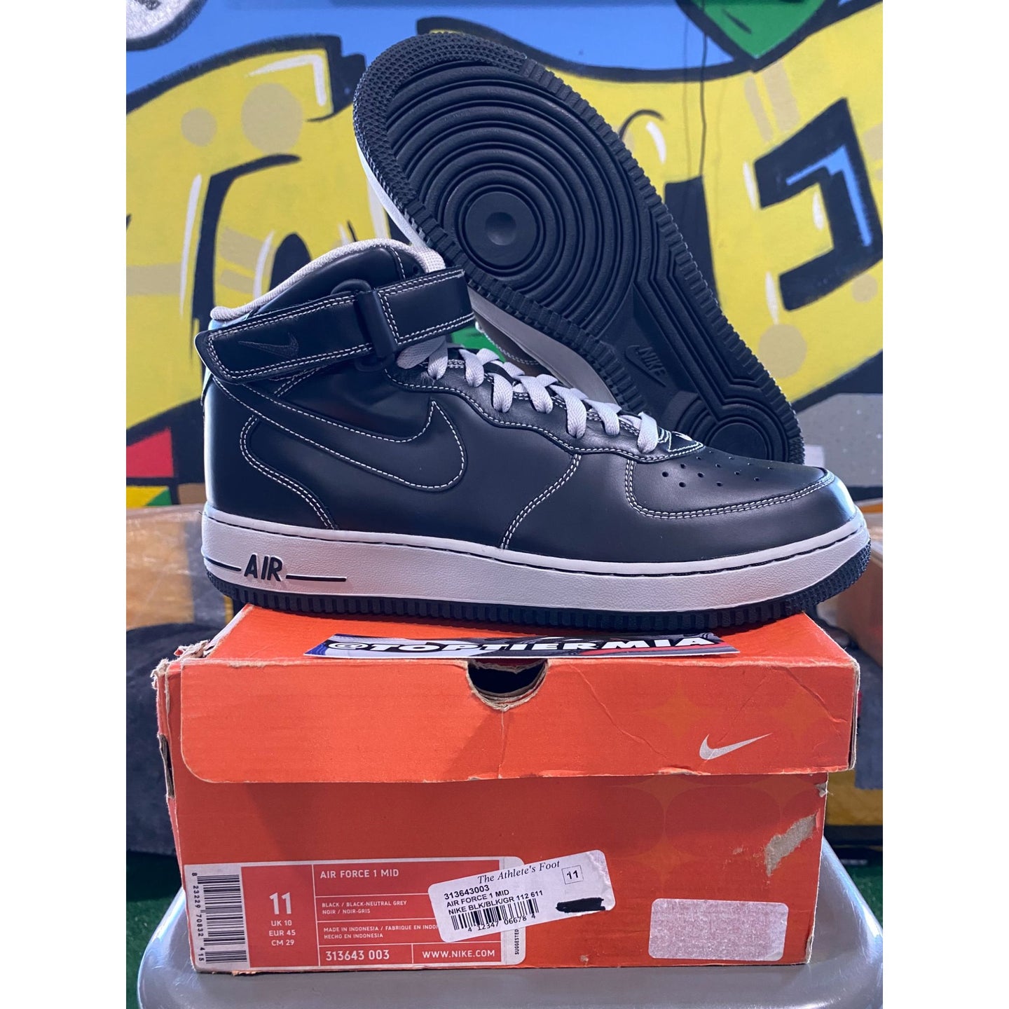 nike air force 1 mid black neutral grey 2006 sz 11 BRAND NEW