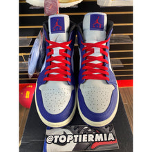 Load image into Gallery viewer, AIR JORDAN 1 MID SE DEEP ROYAL BLACK SZ 11
