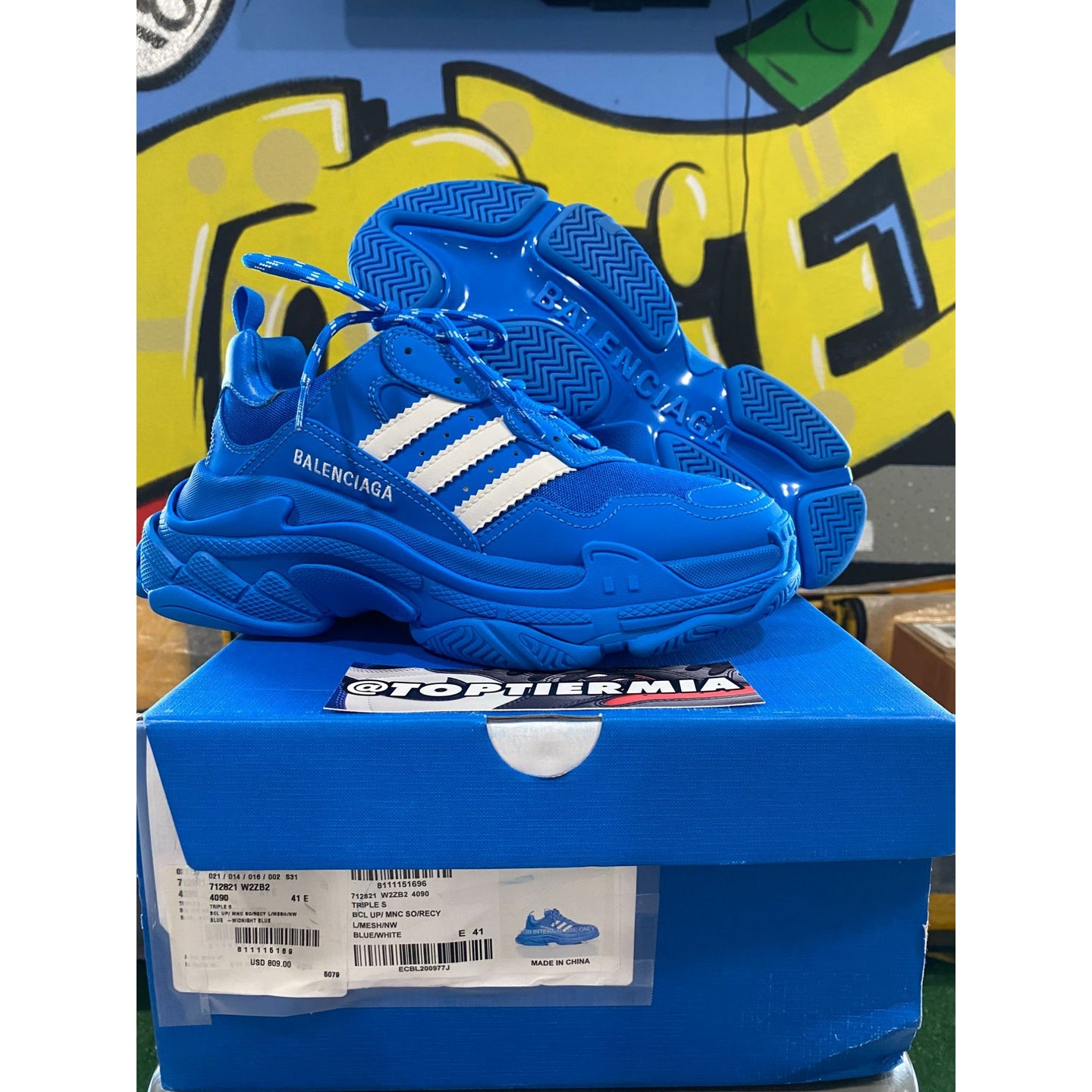 Balenciaga x adidas Triple S Blue White 2022 sz 41eu/8us BRAND NEW