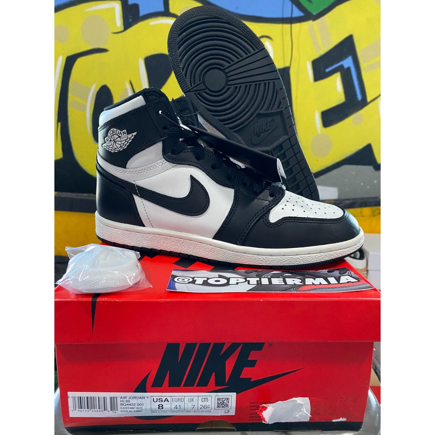 air jordan 1 high 85 black white 2023 sz 8