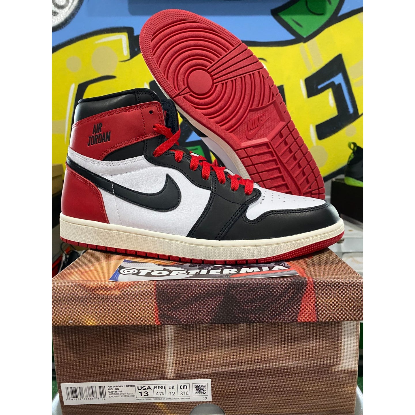 air jordan 1 black toe reimagined 2025 sz 13