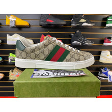 Load image into Gallery viewer, GUCCI ACE CRYSTAL CANVAS BEIGE SZ 9UK/9.5 US
