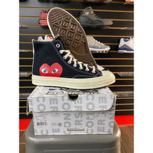 Load image into Gallery viewer, CONVERSE CHUCK TAYLOR ALLSTAR 70 HI COMME DE GARCONS PLAY BLACK SZ 8
