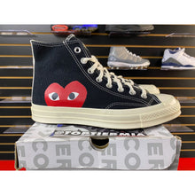 Load image into Gallery viewer, CONVERSE CHUCK TAYLOR ALLSTAR 70 HI COMME DE GARCONS PLAY BLACK SZ 8
