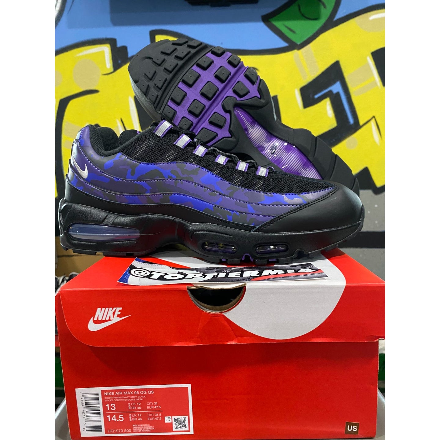 nike air max 95 court purple camo 2025 sz 13 BRAND NEW