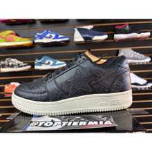 Load image into Gallery viewer, bape bapesta low black snakeskin 2020 sz 9.5
