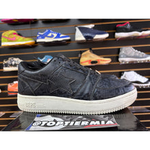Load image into Gallery viewer, bape bapesta low black snakeskin 2020 sz 9.5
