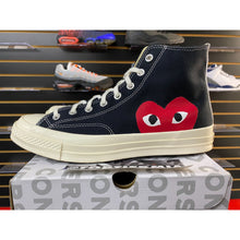 Load image into Gallery viewer, CONVERSE CHUCK TAYLOR ALLSTAR 70 HI COMME DE GARCONS PLAY BLACK SZ 11
