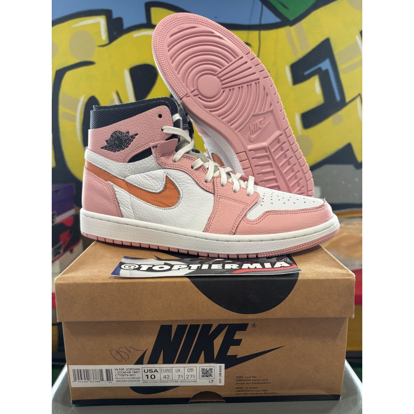air jordan 1 high zoom air cmft pink glaze cactus flower 2021 sz 10w/8.5m BRAND NEW