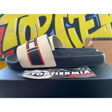 Load image into Gallery viewer, gucci slide stripe white ecru 2019 sz 12ul/13us

