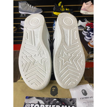 Load image into Gallery viewer, A BATHING APE BAPESTA #1 WHITE BLACK PATENT LEATHER SZ 10
