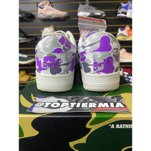 Load image into Gallery viewer, A BATHING APE BAPESTA LOW PURPLE CAMO SZ 8.5
