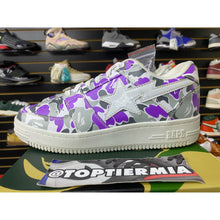 Load image into Gallery viewer, A BATHING APE BAPESTA LOW PURPLE CAMO SZ 8.5
