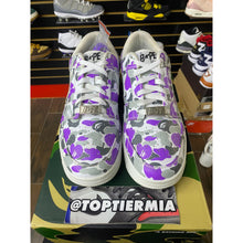 Load image into Gallery viewer, A BATHING APE BAPESTA LOW PURPLE CAMO SZ 8.5
