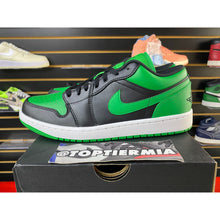 Load image into Gallery viewer, AIR JORDAN 1 LOW BLACK LUCKY GREEN SZ 9 BRAND NEW
