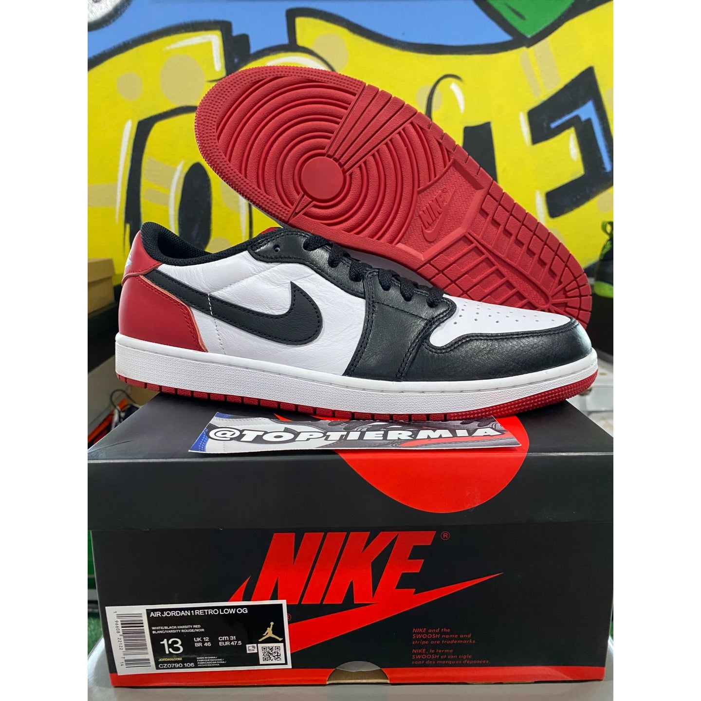 air jordan 1 low black toe 2023 sz 13