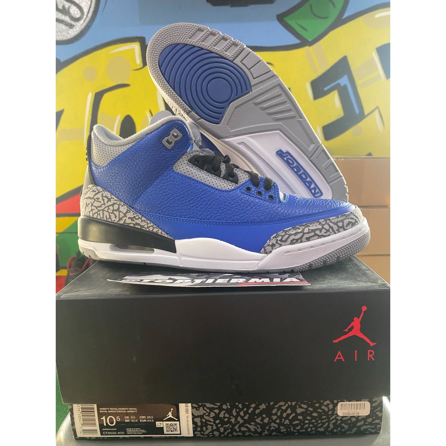 air jordan 3 varsity royal cement 2020 sz 10.5 BRAND NEW