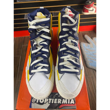 Load image into Gallery viewer, NIKE BLAZER MID SACAI MAIZE NAVY SZ 12
