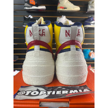 Load image into Gallery viewer, NIKE BLAZER MID SACAI MAIZE NAVY SZ 12
