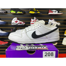 Load image into Gallery viewer, NIKE SB DUNK LOW WHITE BLACK  SZ 14
