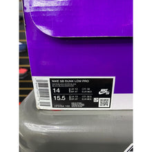 Load image into Gallery viewer, NIKE SB DUNK LOW WHITE BLACK  SZ 14
