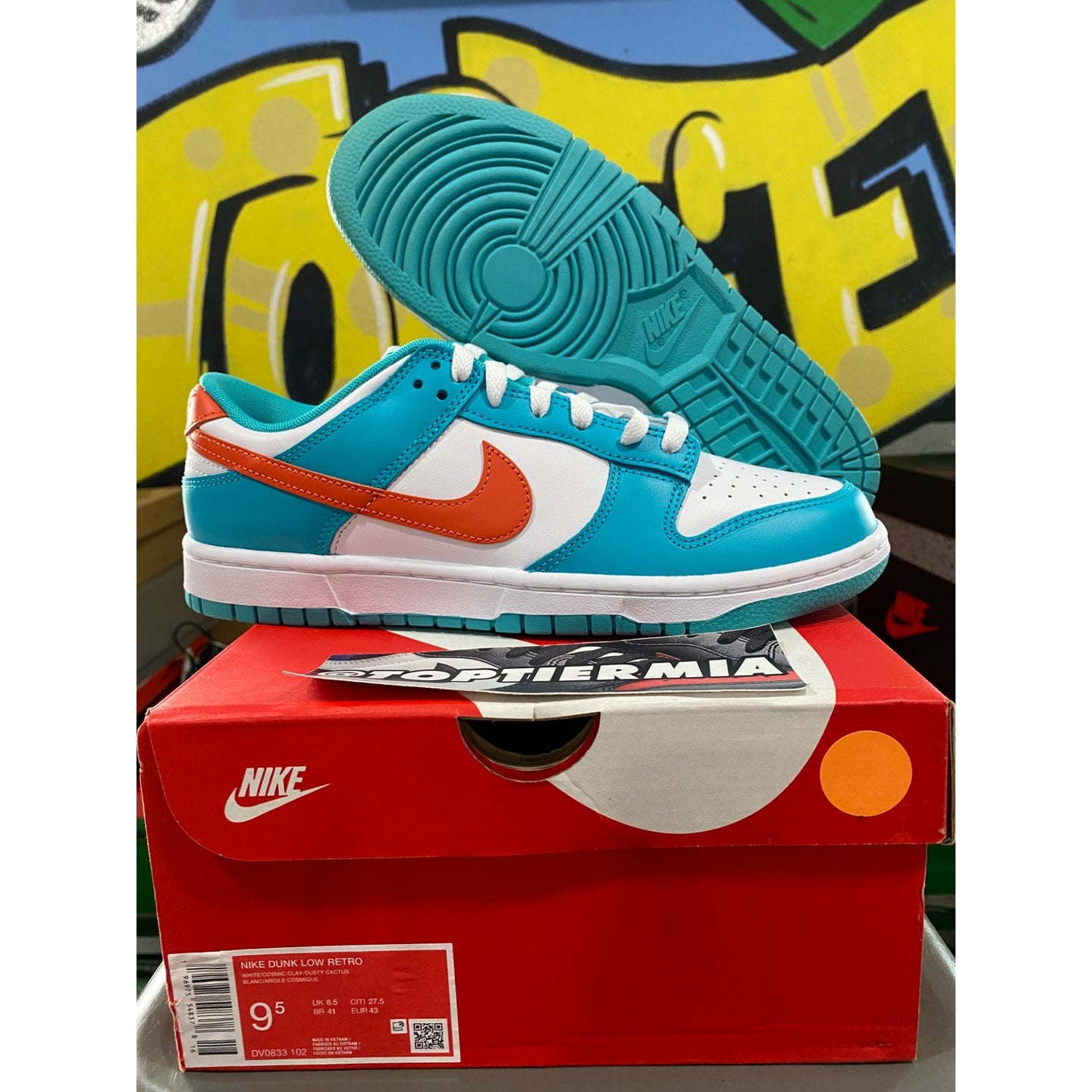 nike dunk low miami dolphins 2024 sz 9.5 BRAND NEW
