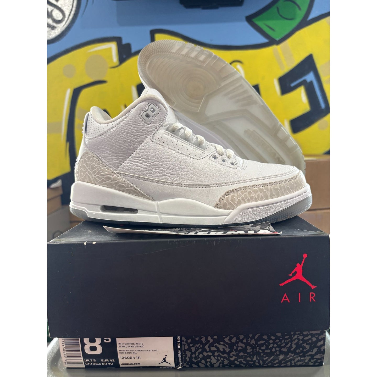 air jordan 3 pure white 2018 sz 8.5