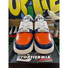 Load image into Gallery viewer, bape bapesta low orange navy 2019 sz 10.5
