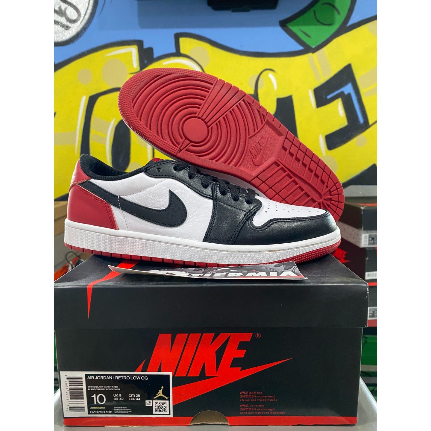 air jordan 1 low og black toe 2023 sz 10