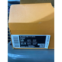 Load image into Gallery viewer, NIKE BLAZER MID 77 VINTAGE WHITE BLACK SZ 10
