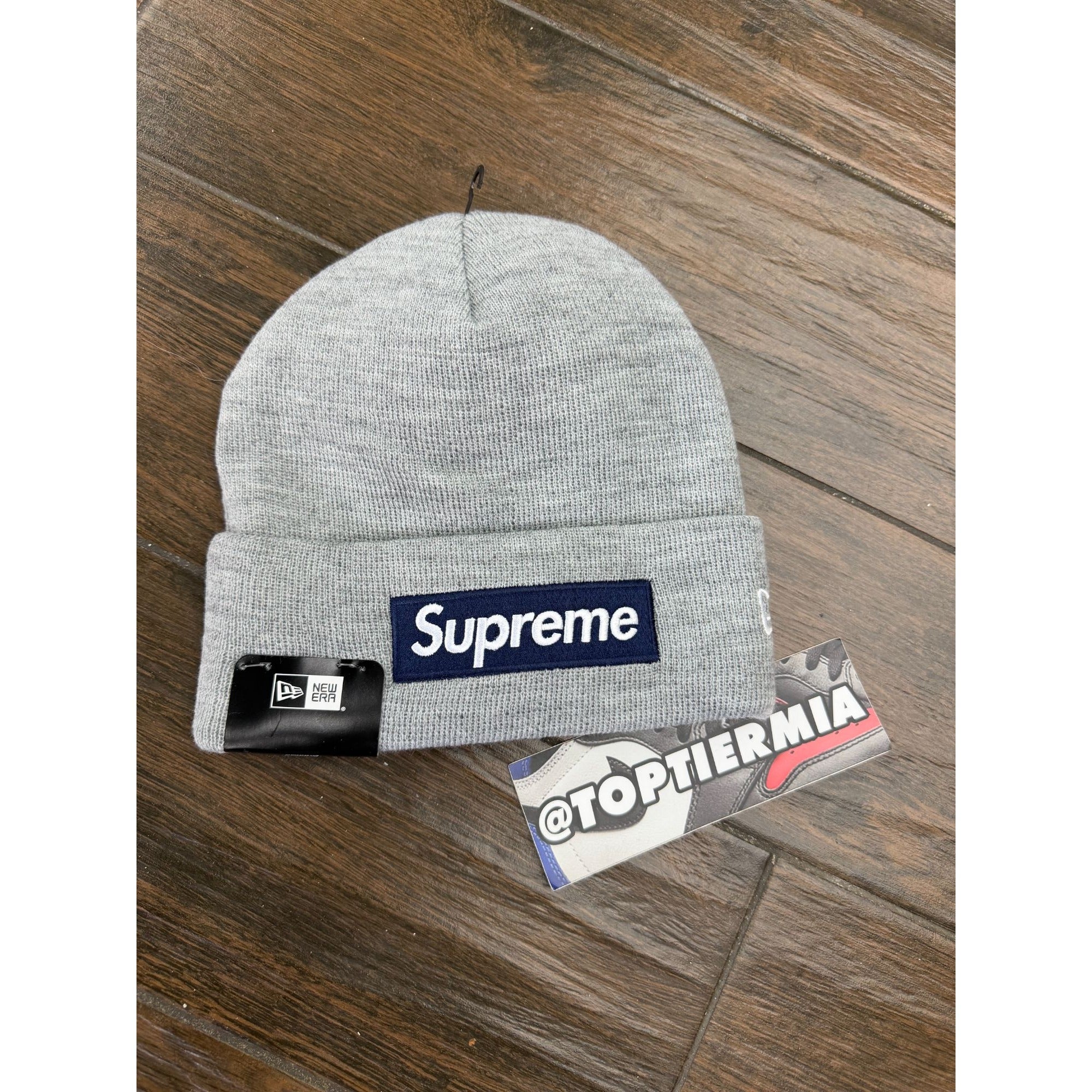 SUPREME NEW ERA BOX LOGO BEANIE GREY BRAND NEW – Toptier Miami