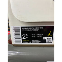 Load image into Gallery viewer, AIR JORDAN 1 LOW TRAVIS SCOTT VELVET BROWL (PS) SZ 2.5y
