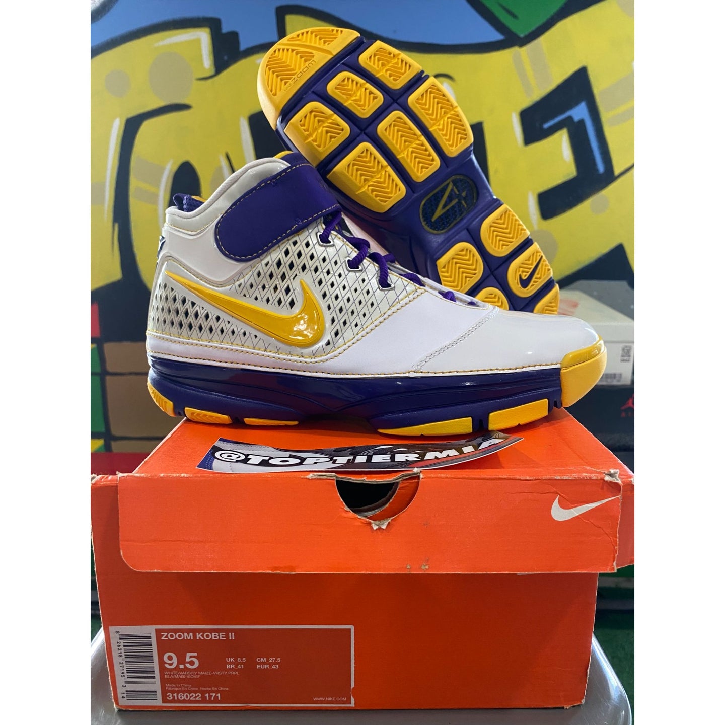 nike kobe 2 lakers 2007 sz 9.5