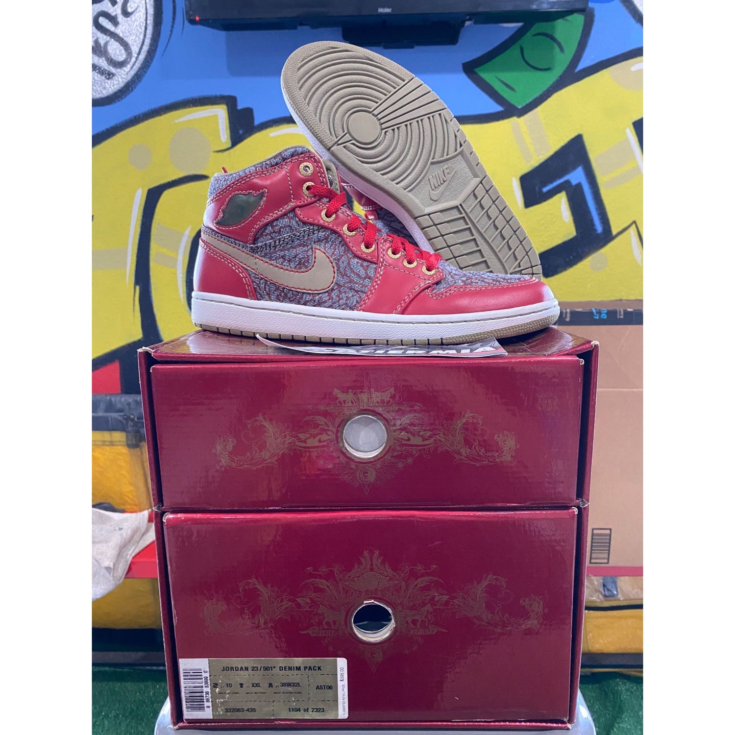 air jordan 1 levis (23/501) denim pack 2008 sz 10